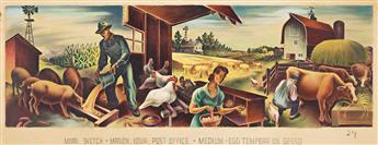 JAMES RUSSELL SHERMAN (1906-1989) Mural Studies for the Marion, Iowa, Post Office (Pair).